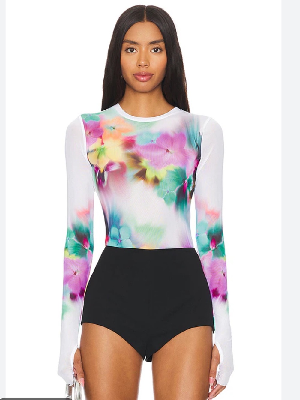 NWT AFRM Kaylee Print Mesh Top